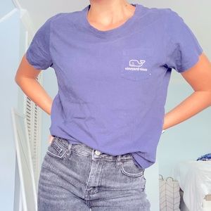 Vineyard Vines Navy Tee (Green/Lime whale on back)